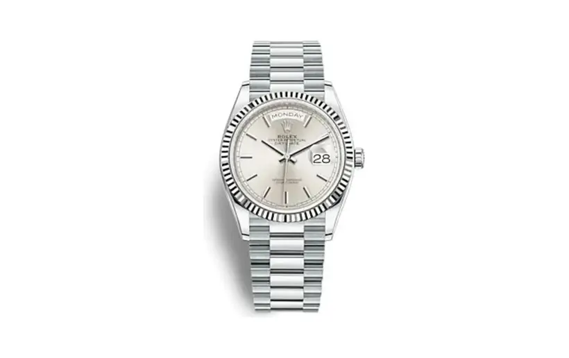 Rolex Day-Date 36 Platinum - Fluted / Silver / President