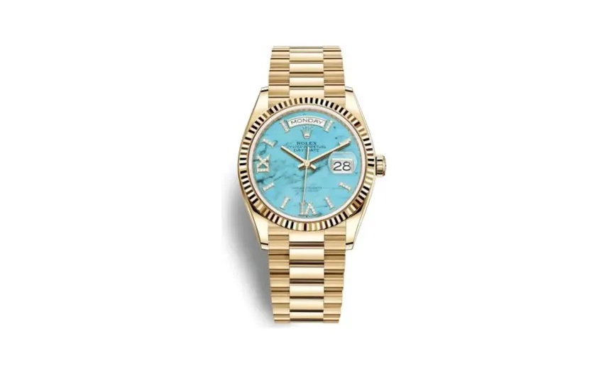 Rolex Day-Date 36 Yellow Gold / Fluted / Turquoise / President