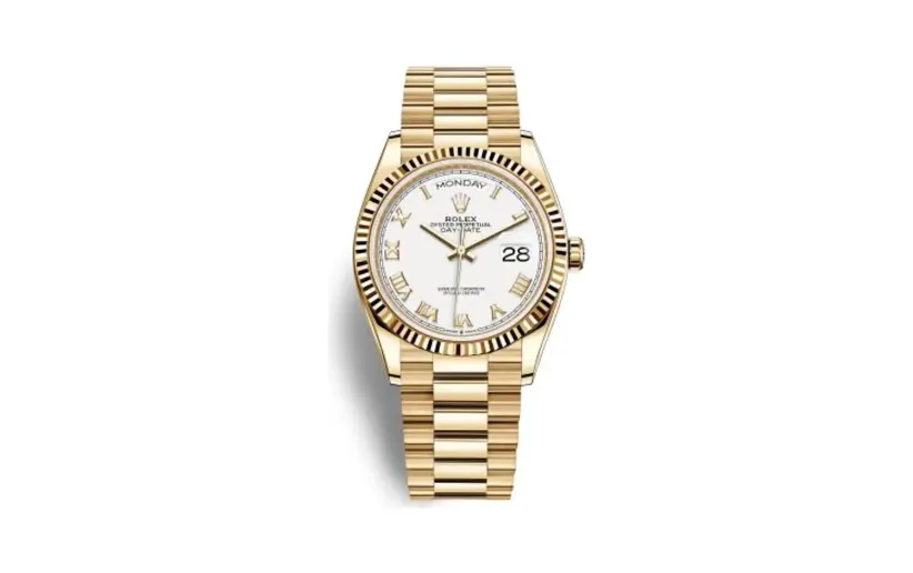 Rolex Day-Date 36 Yellow Gold / Fluted / White - Roman / President