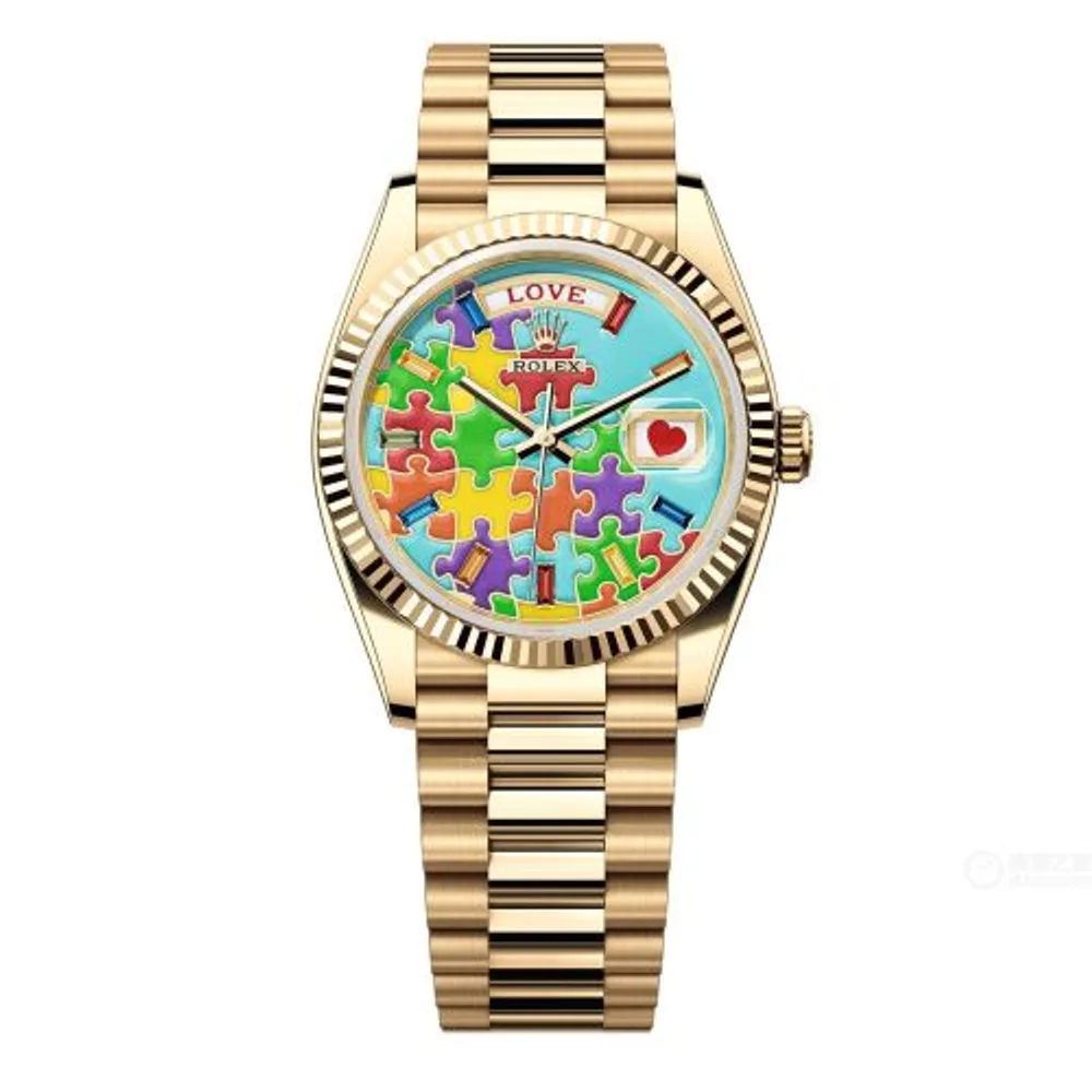 Rolex Day-Date 36 Yellow Gold - Fluted / Emoji Puzzle