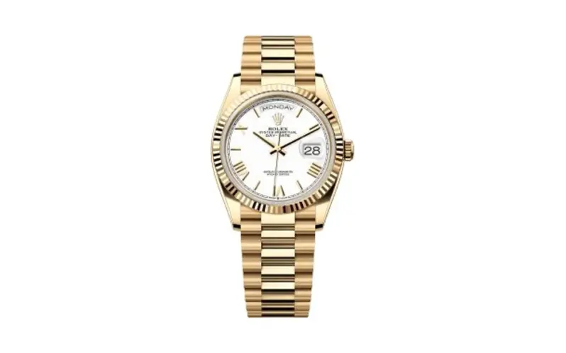 Rolex Day-Date 36 Yellow Gold - Fluted / White - Roman / President