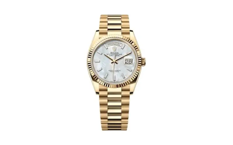 Rolex Day-Date 36 Yellow Gold / Fluted / MOP - Baguette / President