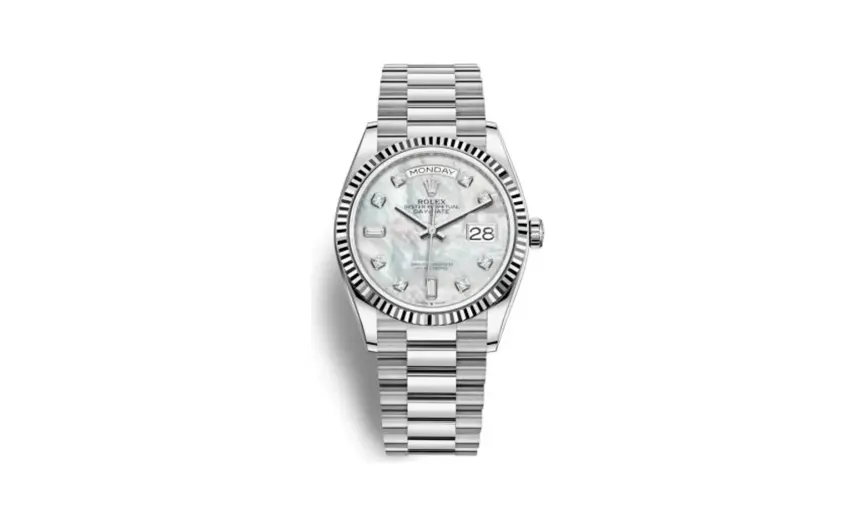 Rolex Day-Date 36 White Gold / Fluted / MOP-Diamond / President