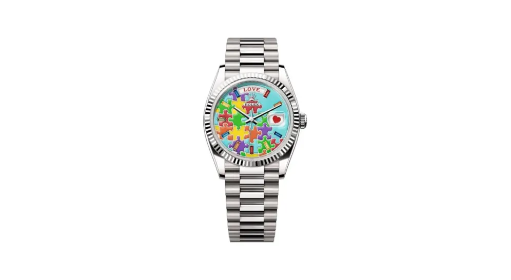 Rolex Day-Date 36 White Gold - Fluted / Emoji Puzzle