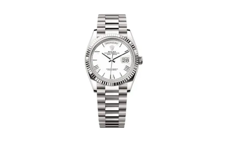 Rolex Day-Date 36 White Gold - Fluted / White - Roman / President