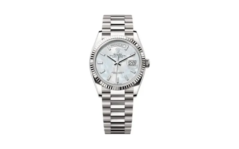 Rolex Day-Date 36 White Gold - Fluted / MOP - Baguette / President