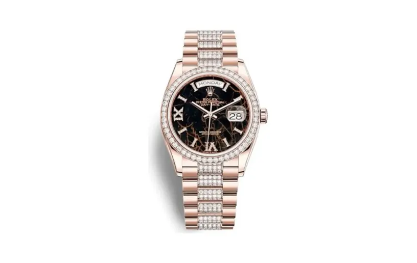 Rolex Day-Date 36 Everose Gold / Diamond / Eisenkiesel / President-Diamond