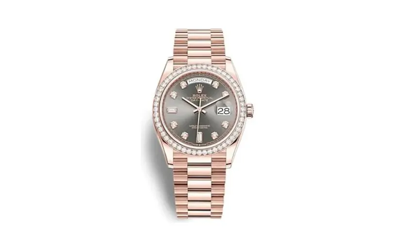 Rolex Day-Date 36 Everose Gold - Diamond / Slate - Diamond / President