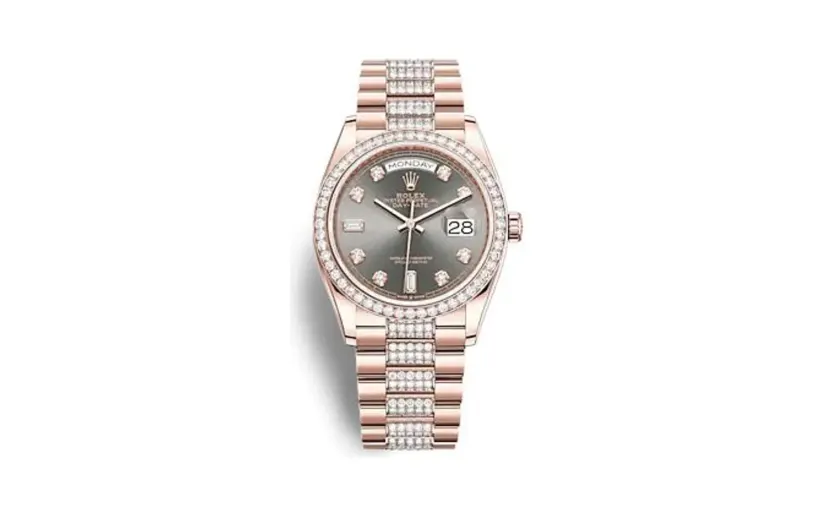 Rolex Day-Date 36 Everose Gold - Diamond / Slate - Diamond / President - Diamond