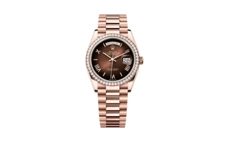 Rolex Day-Date 36 Everose Gold - Fluted / Brown Ombré - Roman / President