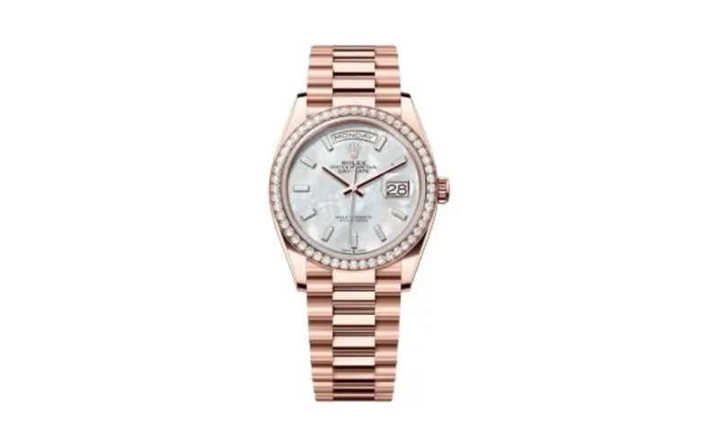 Rolex Day-Date 36 Everose Gold / Diamond / MOP - Baguette / President