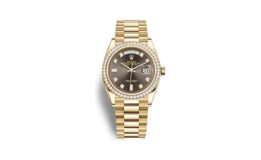 Rolex Day-Date 36 Yellow Gold / Diamond / Dark Grey-Diamond / President