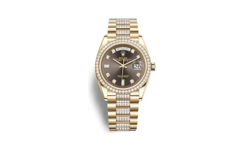 Rolex Day-Date 36 Yellow Gold / Diamond / Dark Grey - Diamond / President - Diamond