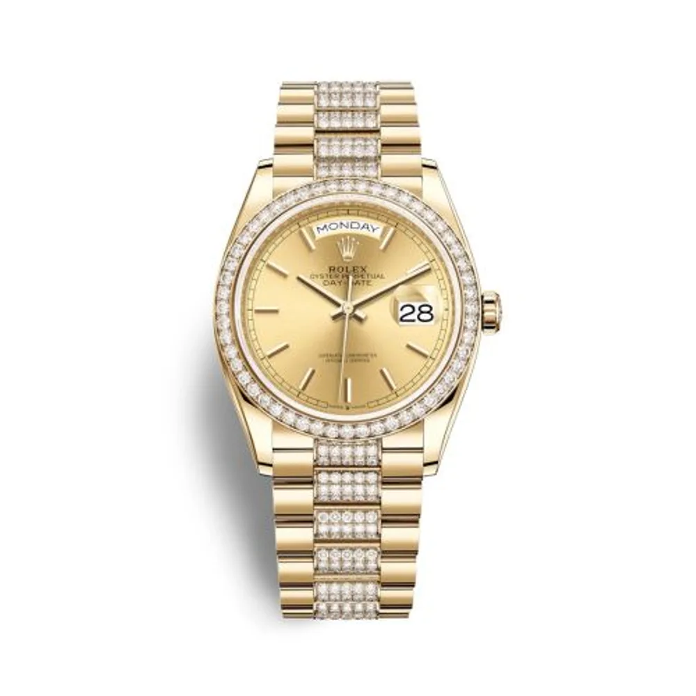 Rolex Day-Date 36 Yellow Gold / Diamond / Champagne / President-Diamond