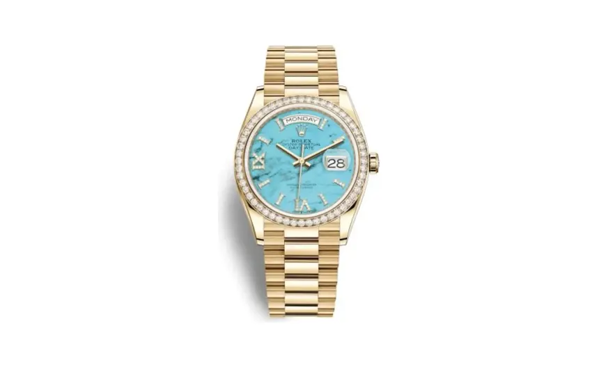 Rolex Day-Date 36 Yellow Gold / Diamond / Turquoise / President