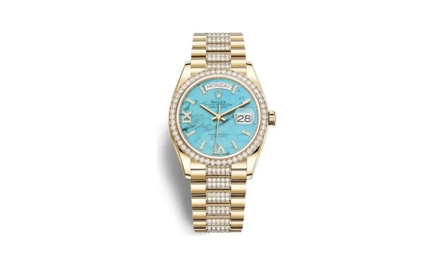 Rolex Day-Date 36 Yellow Gold / Diamond / Turquoise / President-Diamond