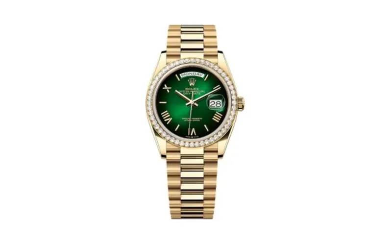 Rolex Day-Date 36 Yellow Gold Diamond / Green - Ombré / President