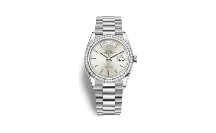 Rolex Day-Date 36 White Gold / Diamond / Silver / President