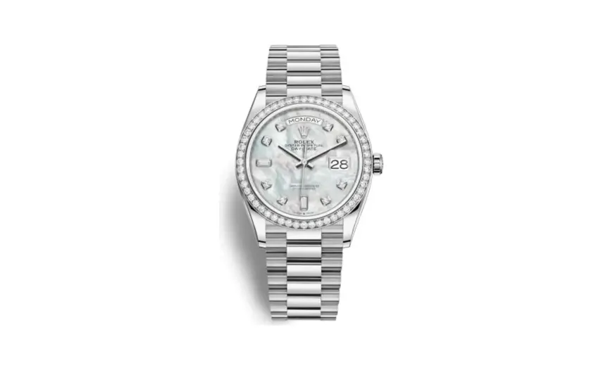 Rolex Day-Date 36 White Gold / Diamond / MOP-Diamond / President