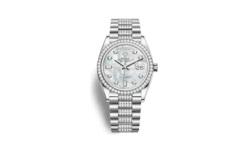 Rolex Day-Date 36 White Gold / Diamond / MOP - Diamond / President - Diamond