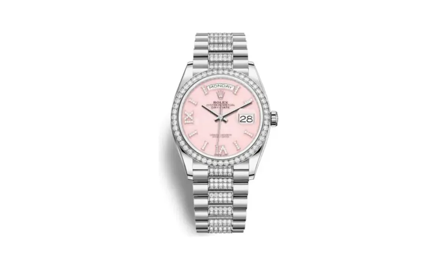 Rolex Day-Date 36 White Gold / Diamond / Opal - Diamond / President - Diamond