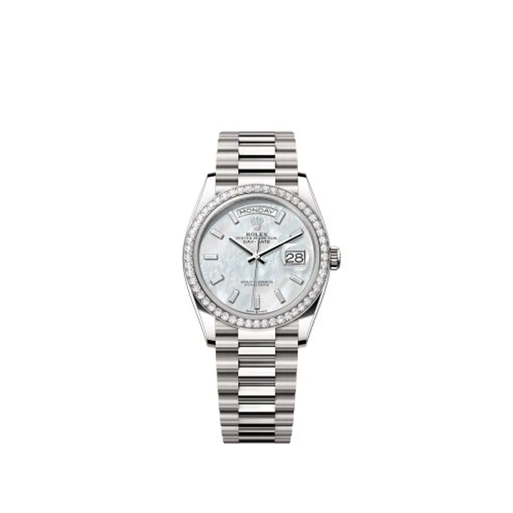 Rolex Day-Date 36 White Gold - Diamond / MOP - Baguette / President