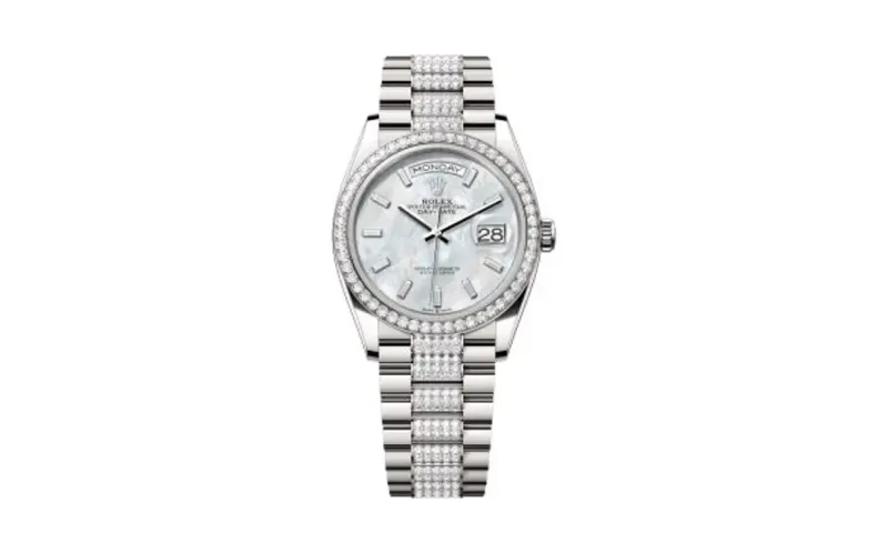 Rolex Day-Date 36 White Gold - Diamond / MOP - Baguette / President - Diamond