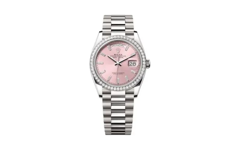 Rolex Day-Date 36 White Gold - Diamond / Pink - Baguette / President