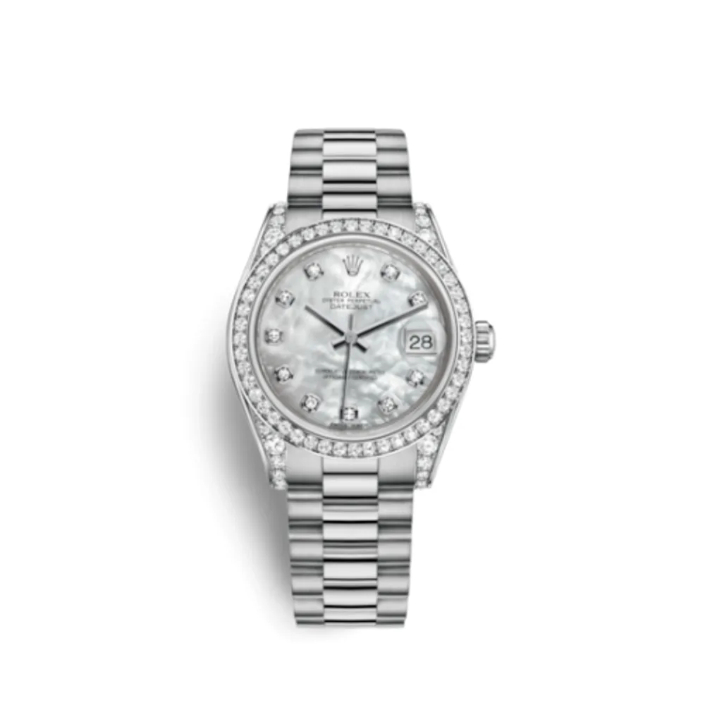 Rolex Datejust 31 White Gold Diamond / President / MOP
