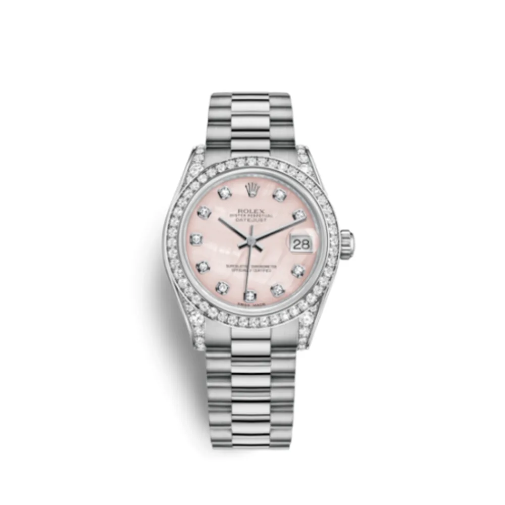 Rolex Datejust 31 White Gold Diamond / President / Pink MOP