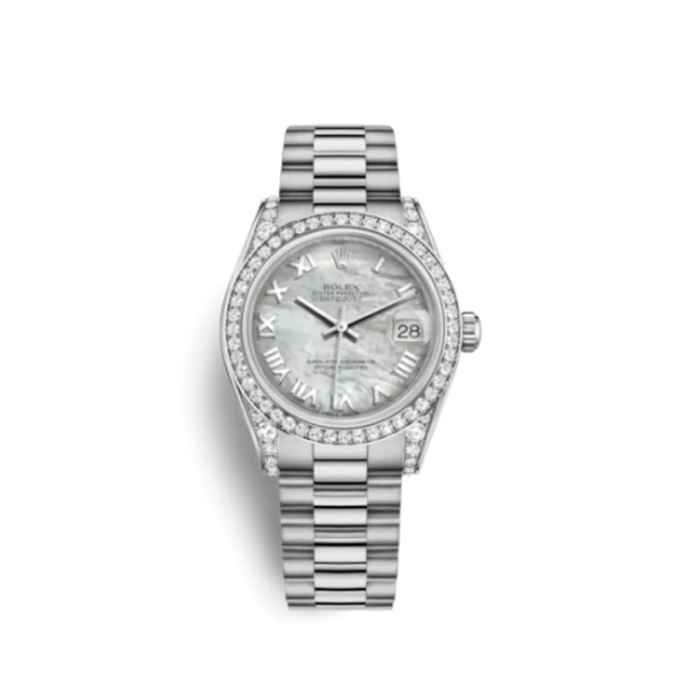 Rolex Datejust 31 White Gold Diamond / President / MOP Roman