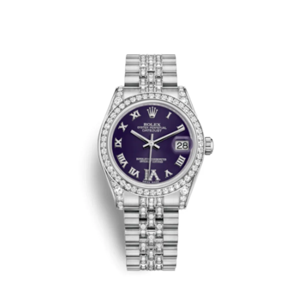 Rolex Datejust 31 White Gold Diamond / Jubilee Diamond / Purple Roman
