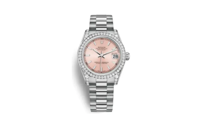 Rolex Datejust 31 White Gold Diamond / President / Pink