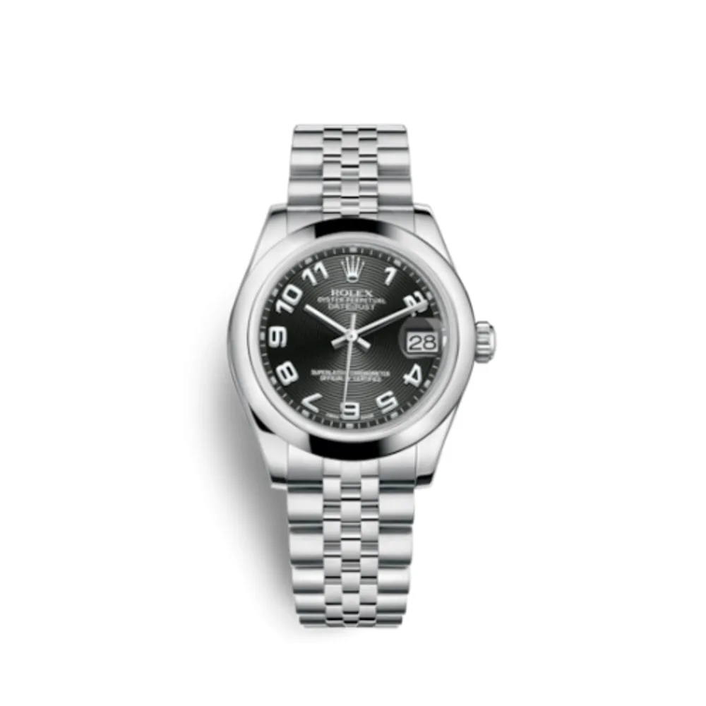 Rolex Datejust 31 Stainless Steel Domed / Jubilee / Black Arabic