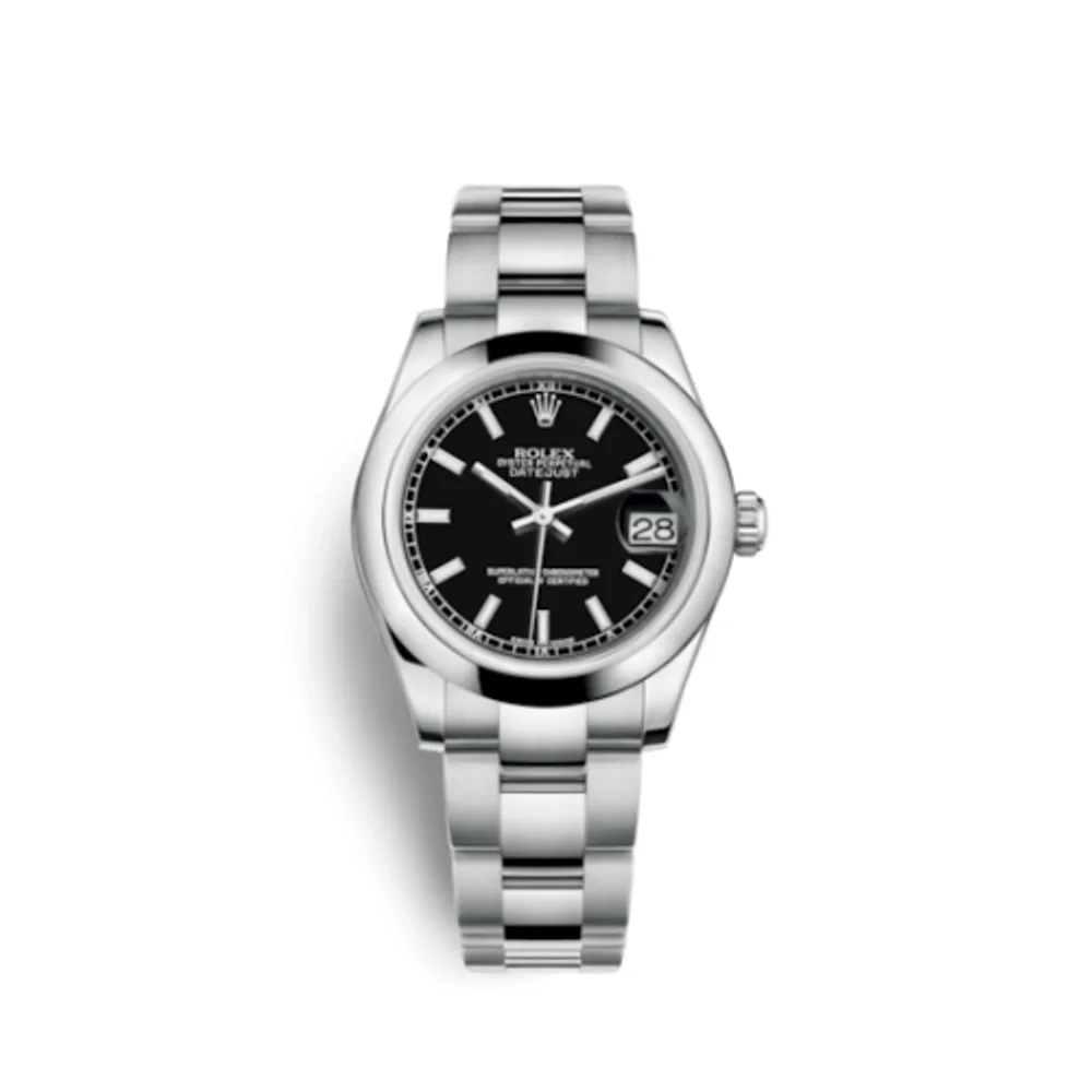 Rolex Datejust 31 Stainless Steel Domed / Oyster / Black