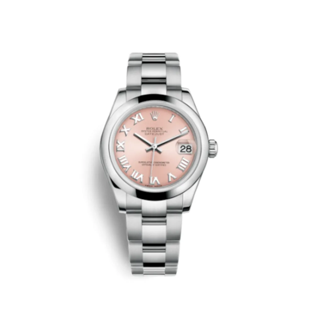 Rolex Datejust 31 Stainless Steel Domed / Oyster / Pink Roman