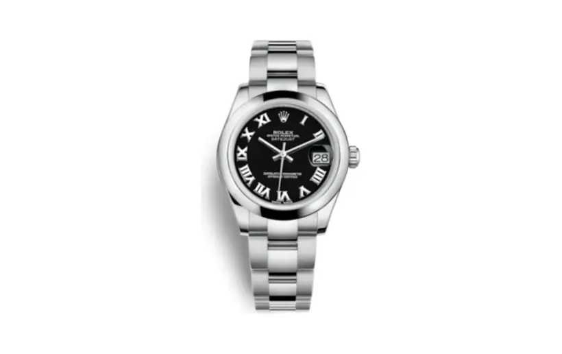 Rolex Datejust 31 Stainless Steel Domed / Oyster / Black Roman
