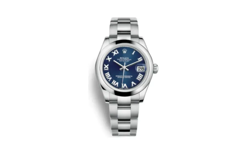 Rolex Datejust 31 Stainless Steel Domed / Oyster / Blue Roman