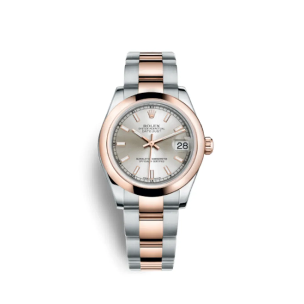 Rolex Datejust 31 Rolesor Everose Domed / Oyster / Silver