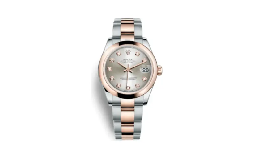 Rolex Datejust 31 Rolesor Everose Domed / Oyster / Silver Diamond