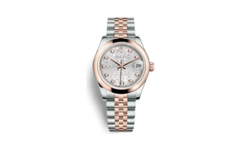 Rolex Datejust 31 Rolesor Everose Domed / Jubilee / Silver Computer