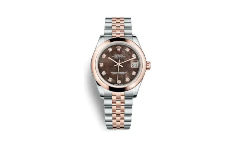 Rolex Datejust 31 Rolesor Everose Domed / Jubilee / Black MOP
