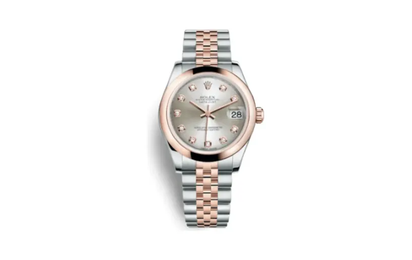 Rolex Datejust 31 Rolesor Everose Domed / Jubilee / Silver Diamonds
