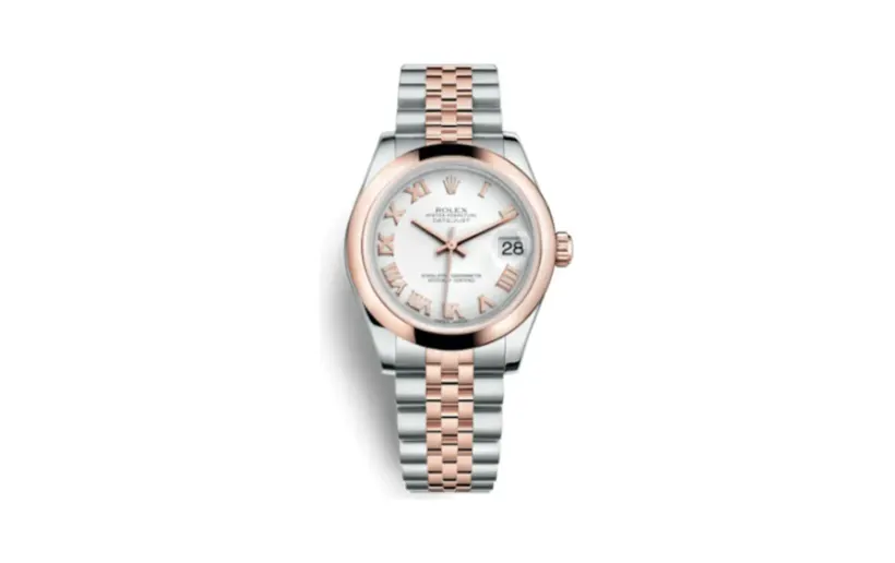 Rolex Datejust 31 Rolesor Everose Domed / Jubilee / White Roman
