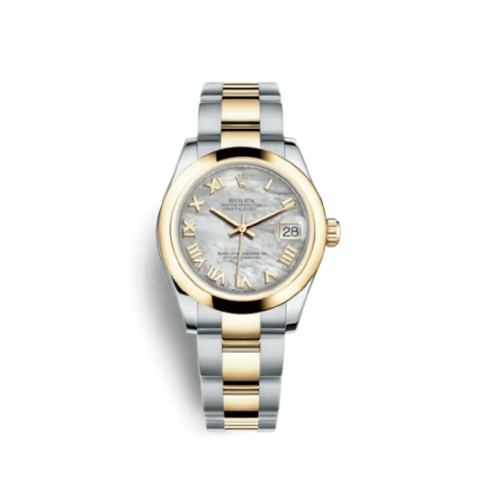 Rolex Datejust 31 Rolesor Yellow Domed / Oyster / MOP Roman