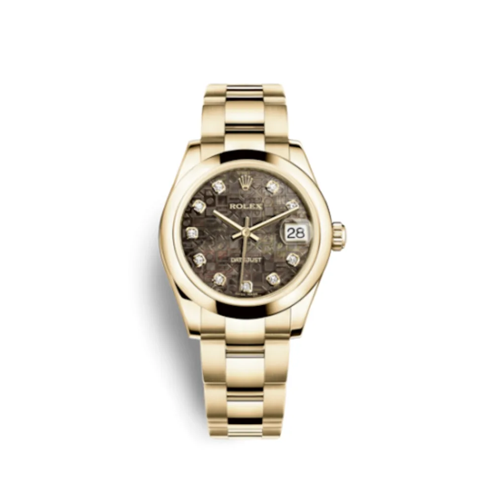 Rolex Datejust 31 Yellow Gold Domed / Oyster / Black MOP Computer