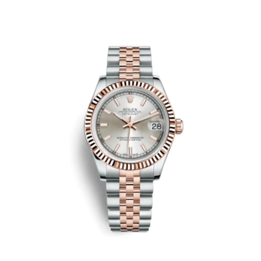 Rolex Datejust 31 Rolesor Everose Fluted / Jubilee / Silver
