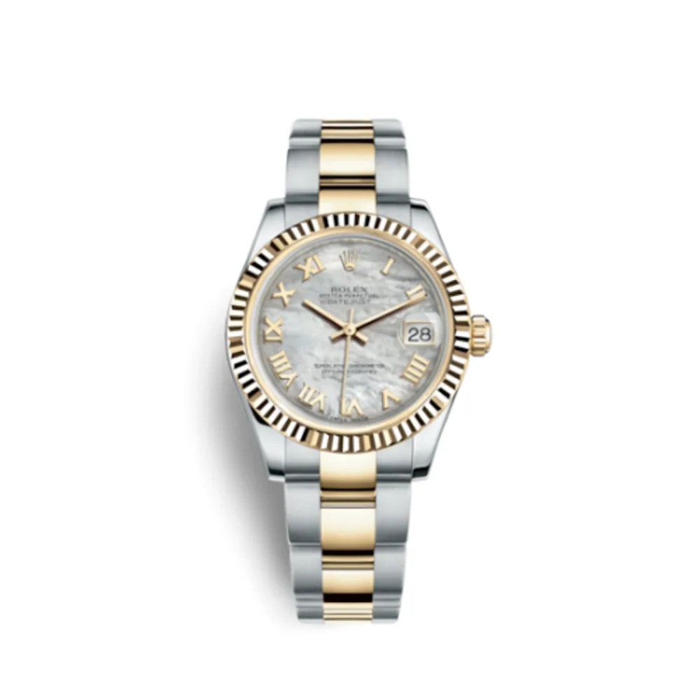 Rolex Datejust 31 Rolesor Yellow Fluted / Oyster / MOP Roman