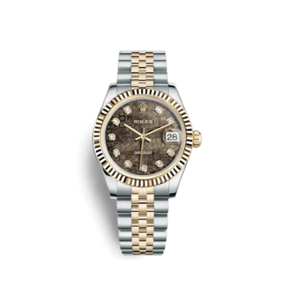 Rolex Datejust 31 Rolesor Yellow Fluted / Jubilee / Black MOP Computer