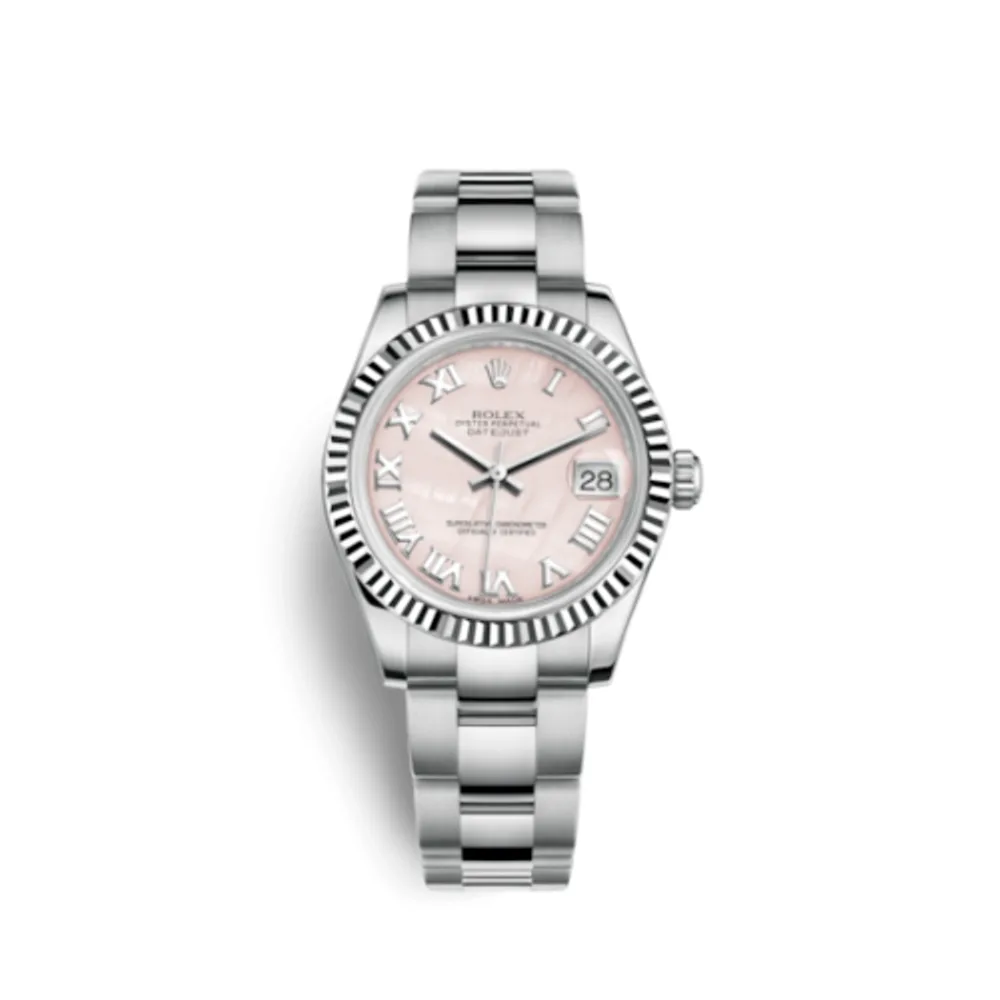 Rolex Datejust 31 Stainless Steel Fluted / Oyster / Pink MOP - Roman